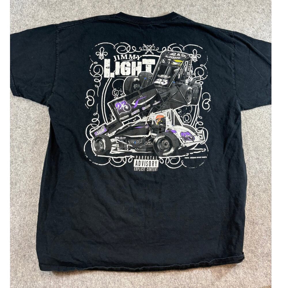 Y2K Jimmy Light Shirt Mens XL Black Horse Power Inc Sprint Car Racing Sports Tee
